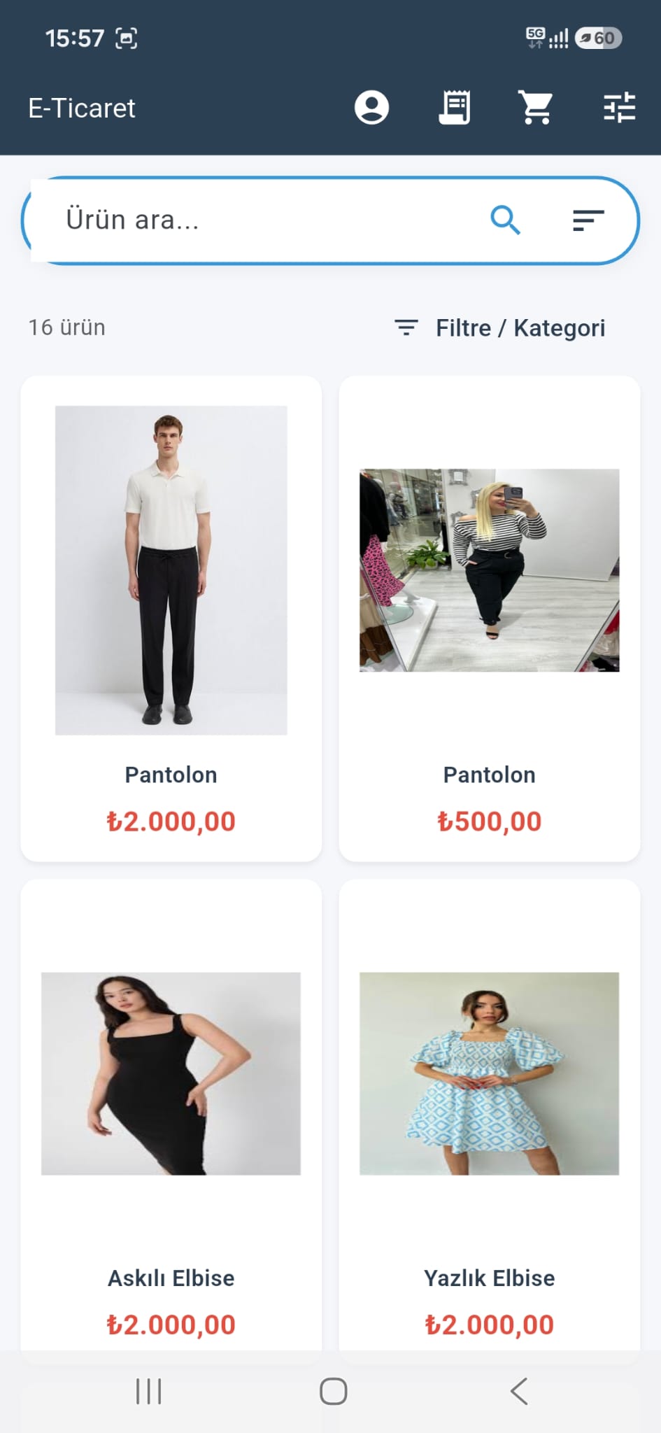 E-Ticaret Mobil - BS Yazılım programı